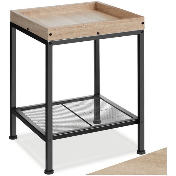 tectake Beistelltisch Schlafzimmertisch, 41,5 x 41 x 56 cm, höhenverstellbare (Couchtisch Industrial Style Rochester, 1-St., in Industrial Holz hell, Eiche Sono
