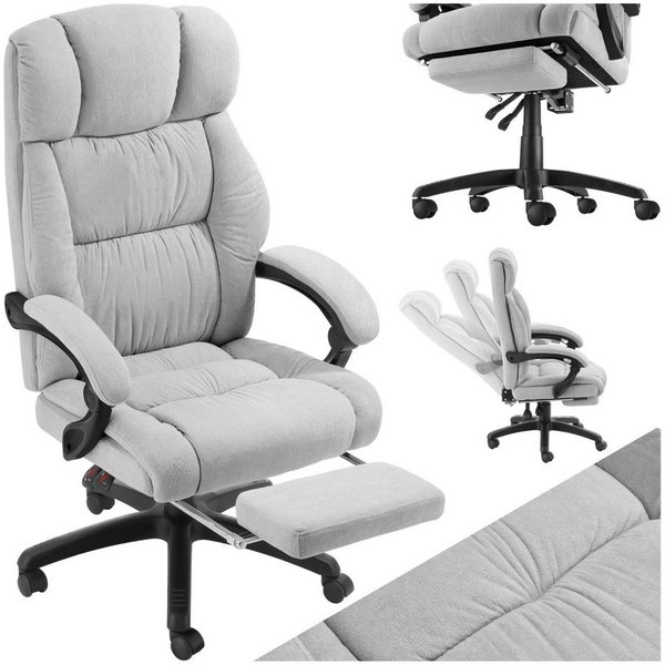tectake Chefsessel Bürostuhl, Belastbarkeit 120 kg, dicke Polsterung mit weichem (Schreibtischstuhl Jillien, 1 St), Ergonomische Form, um 360° drehbar, stufenlo