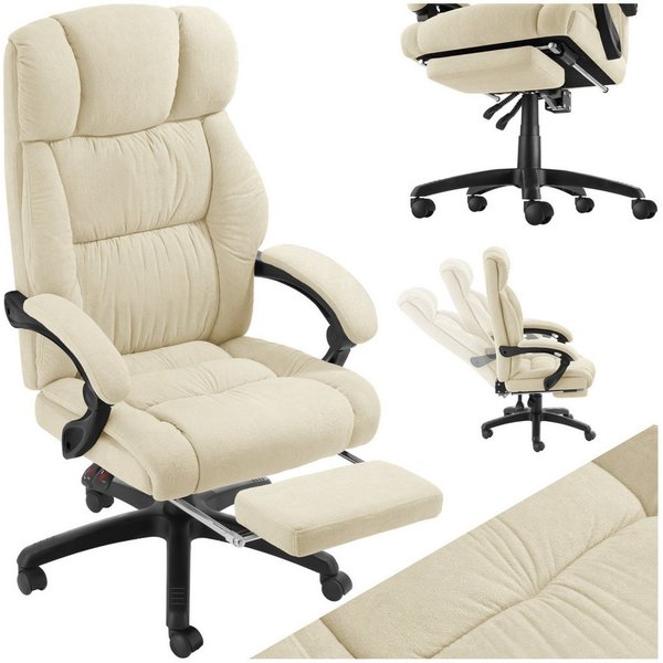 tectake Chefsessel Bürostuhl, Belastbarkeit 120 kg, dicke Polsterung mit weichem (Schreibtischstuhl Jillien, 1 St), Ergonomische Form, um 360° drehbar, stufenlo