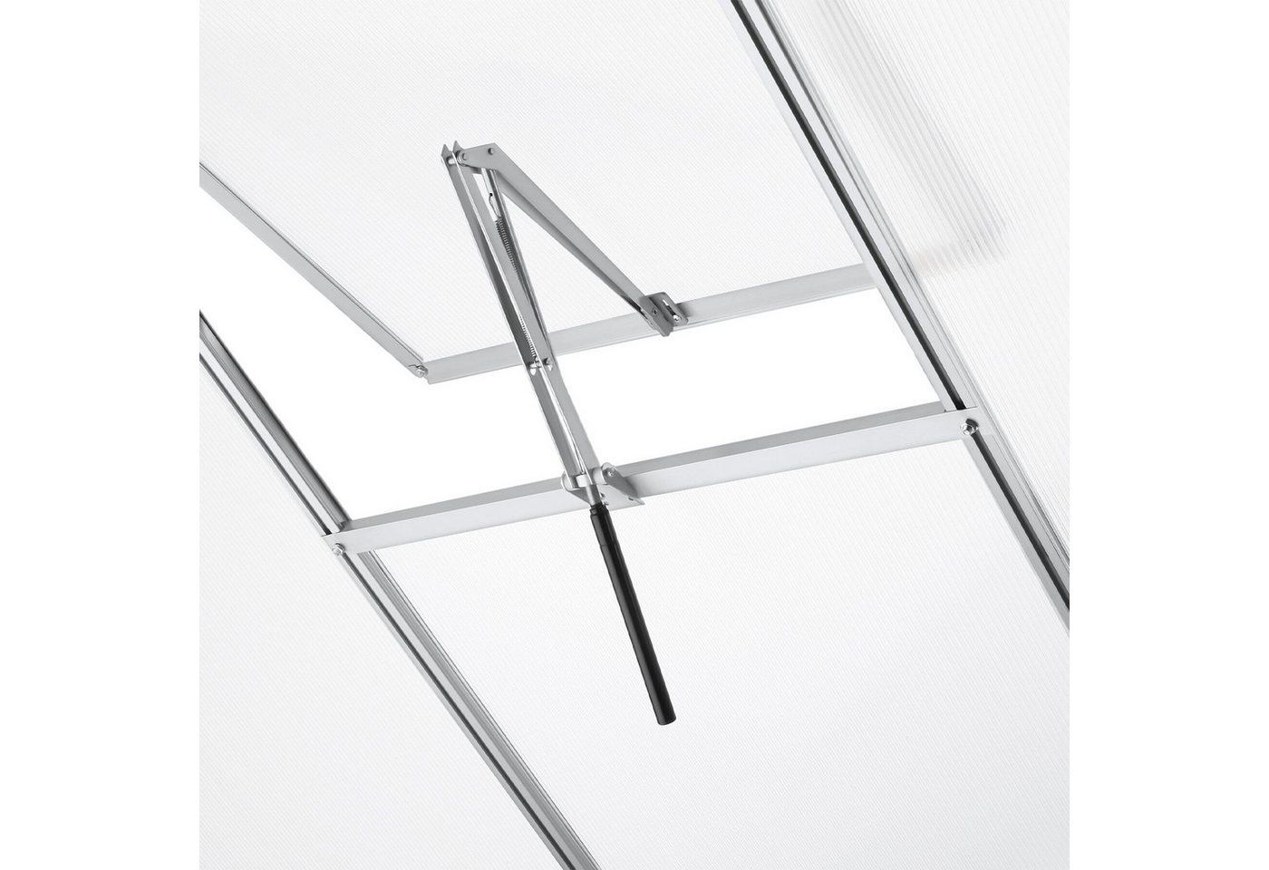 tectake Gewächshaus-Fensteröffner Automatischer Fensteröffner, temperaturgesteuert, einfache Montage, (Fensterheber, 2-tlg., in silber), Hubkraft 7 kg, Hubhöhe  – Bild 4 von 5