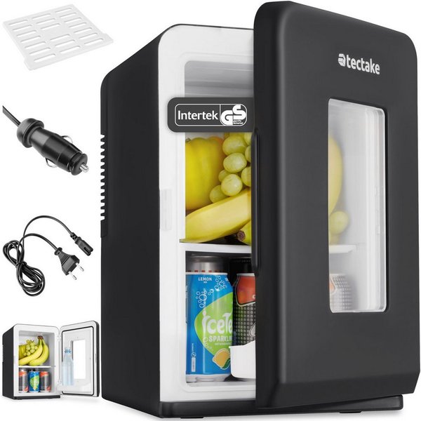 tectake Kühlbox Tragbarer 2 in 1 Mini-Kühlschrank, 27 x 31 x 41 cm, 14 l, leicht und leise, mit ECO-Modus und AC- und DC-Kabel
