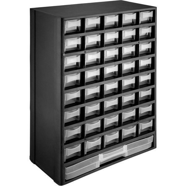 tectake Regal Sortimentskasten, Kunststoffrahmen, Wandmontage, 30 x 13,5 x 45 cm, Organizer 1-tlg., 41-tlg.: 1 großes/40 mittlere Fächer, abtrenn-/stapelbar, Ei