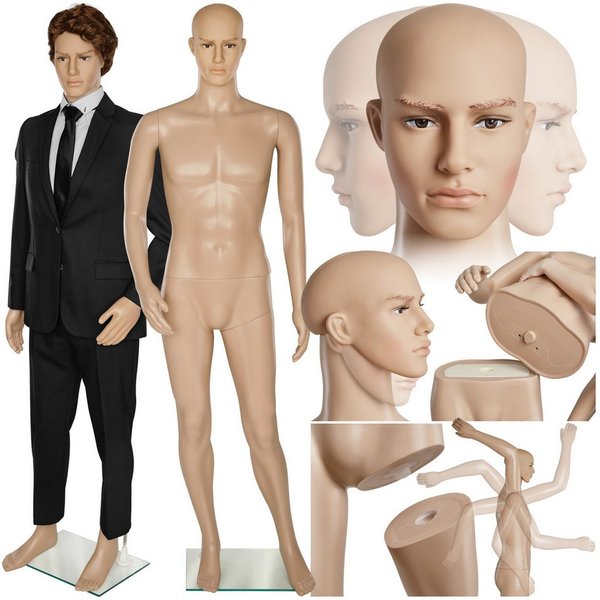 tectake Schneiderpuppe Mannequin - zerlegbare, dreh- und neigbare Figur, lebensechte Proportionen und geringes Gewicht