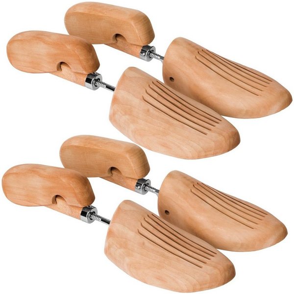 tectake Schuhspanner 2 Paar Schuhspanner, gute Luftzirkulation (Schuhdehner, für Damen- und Herrenschuhe in braun), aus Zedernholz Verhinderung von Gehfalten, h
