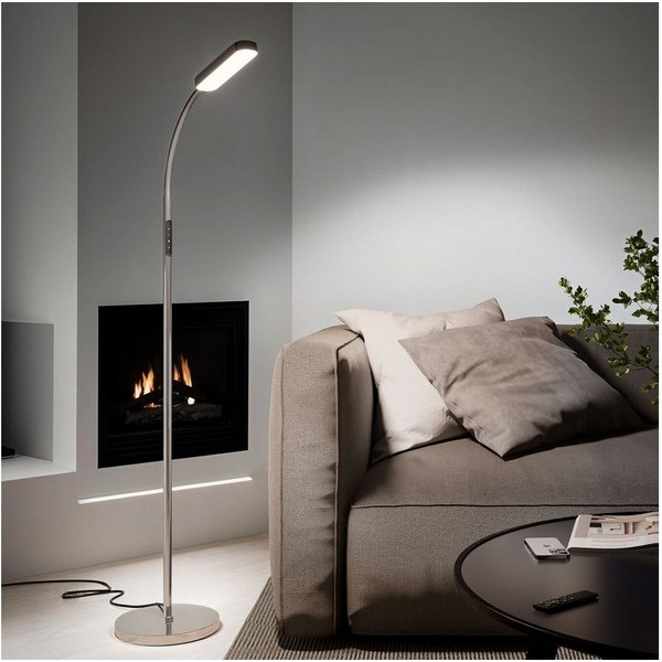 tectake Stehlampe Leselampe, 22 x 176 cm, 5 Lichtmodi, LED, 12 W, dimmbar, LED, variable Farbtemperatur, flexibler Schwanenhals