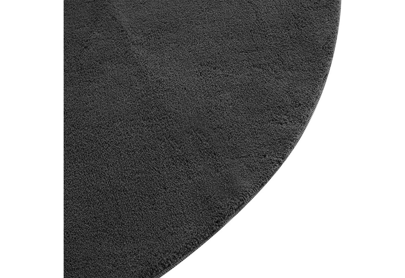 tectake Teppich Kurzflorteppich mit flauschiger Oberfläche, allergikerfreundlich, Rund, Höhe: 1,50 mm, strapazierfähig, pflegeleicht, waschbar, rutschfeste Unte – Bild 5 von 5