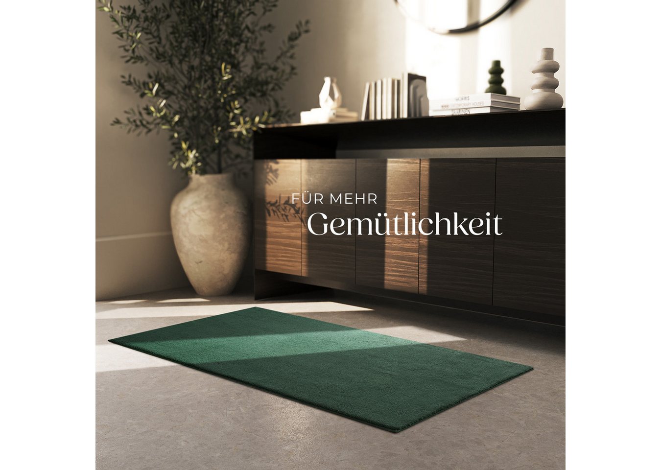 tectake Teppich Kurzflorteppich mit flauschiger Oberfläche, allergikerfreundlich, Rechteck, Höhe: 1,50 mm, strapazierfähig, pflegeleicht, waschbar, rutschfeste  – Bild 2 von 5