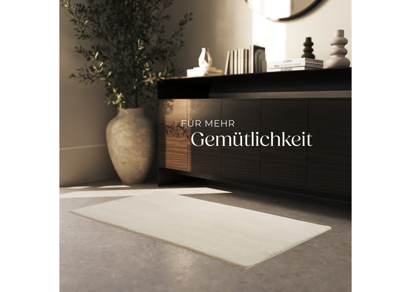 tectake Teppich Kurzflorteppich mit flauschiger Oberfläche, allergikerfreundlich, Rechteck, Höhe: 1,50 mm, strapazierfähig, pflegeleicht, waschbar, rutschfeste  – Bild 2 von 5