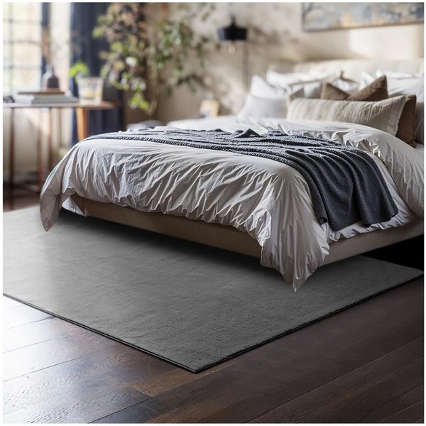 tectake Teppich Kurzflorteppich mit flauschiger Oberfläche, allergikerfreundlich, Rechteck, Höhe: 1,50 mm, strapazierfähig, pflegeleicht, waschbar, rutschfeste 