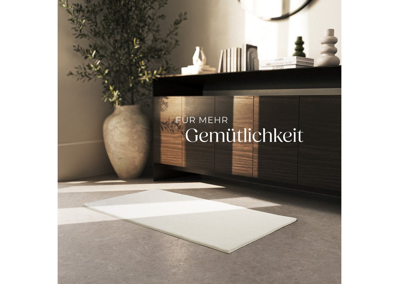 tectake Teppich Kurzflorteppich mit flauschiger Oberfläche, allergikerfreundlich, Rechteck, Höhe: 1,50 mm, strapazierfähig, pflegeleicht, waschbar, rutschfeste  – Bild 2 von 5