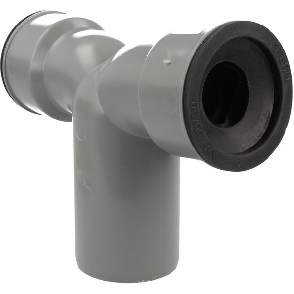 tecuro Ablaufrohr HT Doppel Siphonwinkel Siphonbogen 90°, inkl. Siphon-Gummi, Ø 32/50/32, inkl. Siphon-Gummi Ø 32 mm
