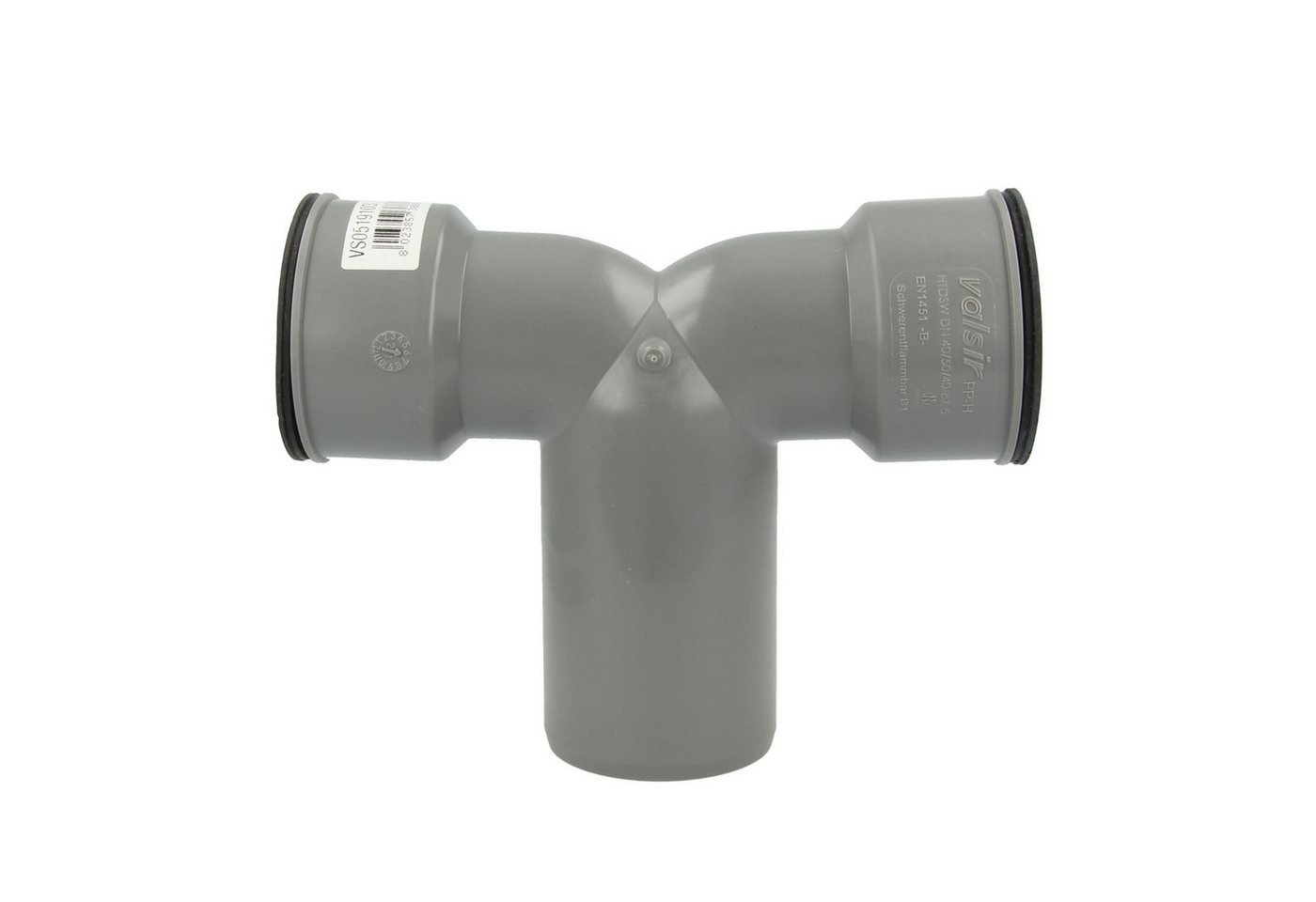 tecuro Ablaufrohr HT Doppel Siphonwinkel Siphonbogen 90°, inkl. Siphon-Gummi, Ø 32/50/32, inkl. Siphon-Gummi Ø 32 mm – Bild 2 von 3