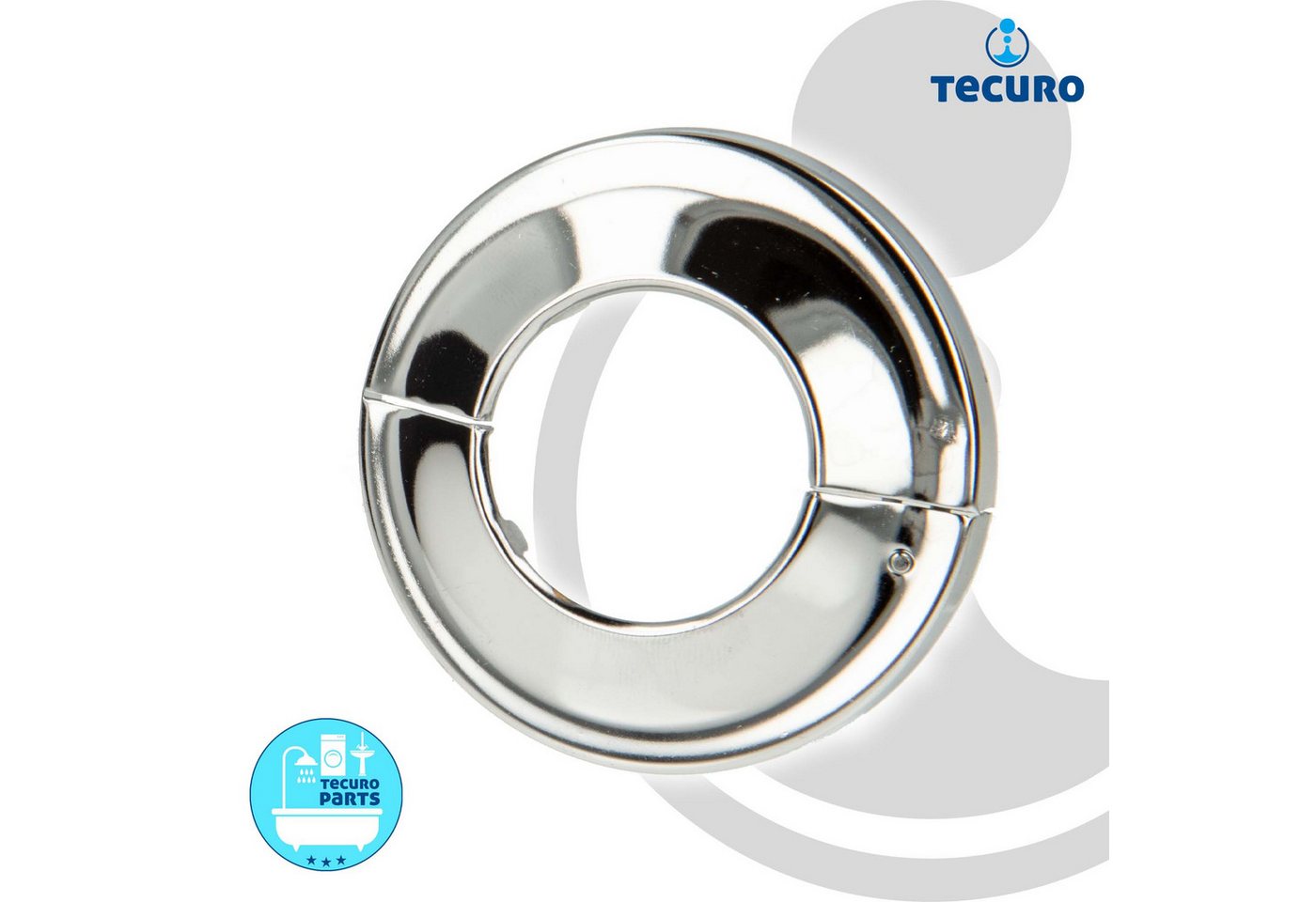 tecuro Badarmatur Scharnierrosette - Messing verchromt – Bild 2 von 4