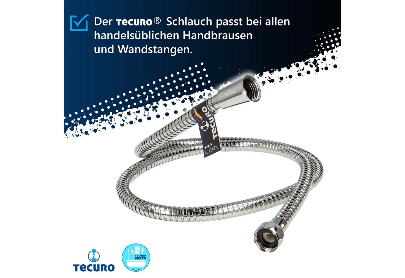 tecuro Brauseschlauch Metall Agraff Brauseschlauch, doppelt gewickelt – Bild 2 von 5