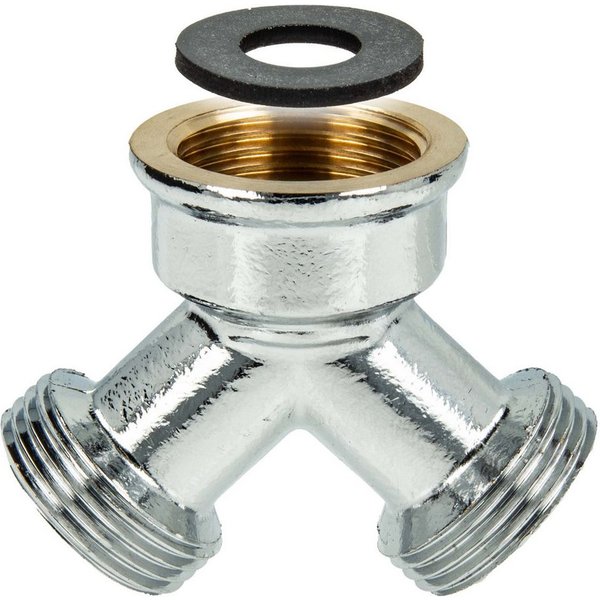 tecuro Gewindefitting 2-Wege Verteiler, Gabelstück allseitig 3/4 Zoll - inkl. Dichtung