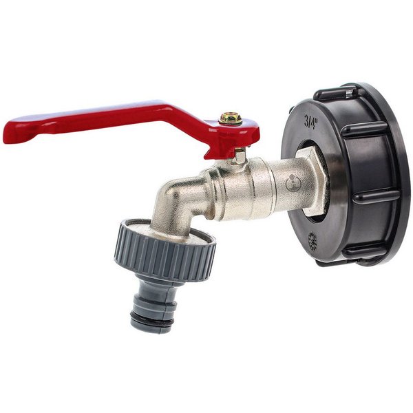 tecuro Regenwassertank Kugelauslaufventil mit Steckkupplung/Schnellkupplung und IBC Adapter