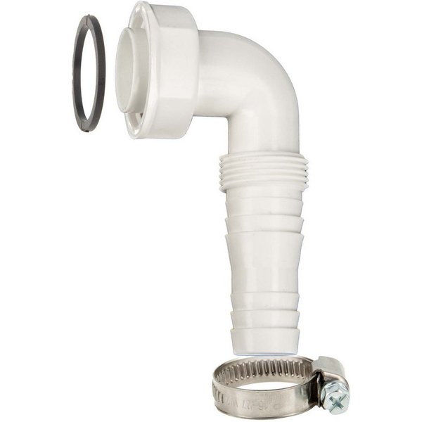 tecuro Siphon Geräteanschlusstülle 90° extra lang, mit Schlauchschelle