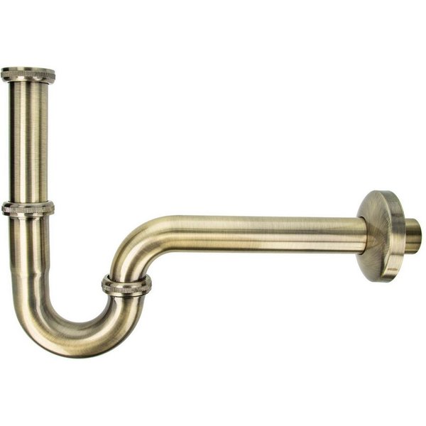 tecuro Siphon PROFI Röhrengeruchsverschluss Siphon extra lang - bronziert, extra lang
