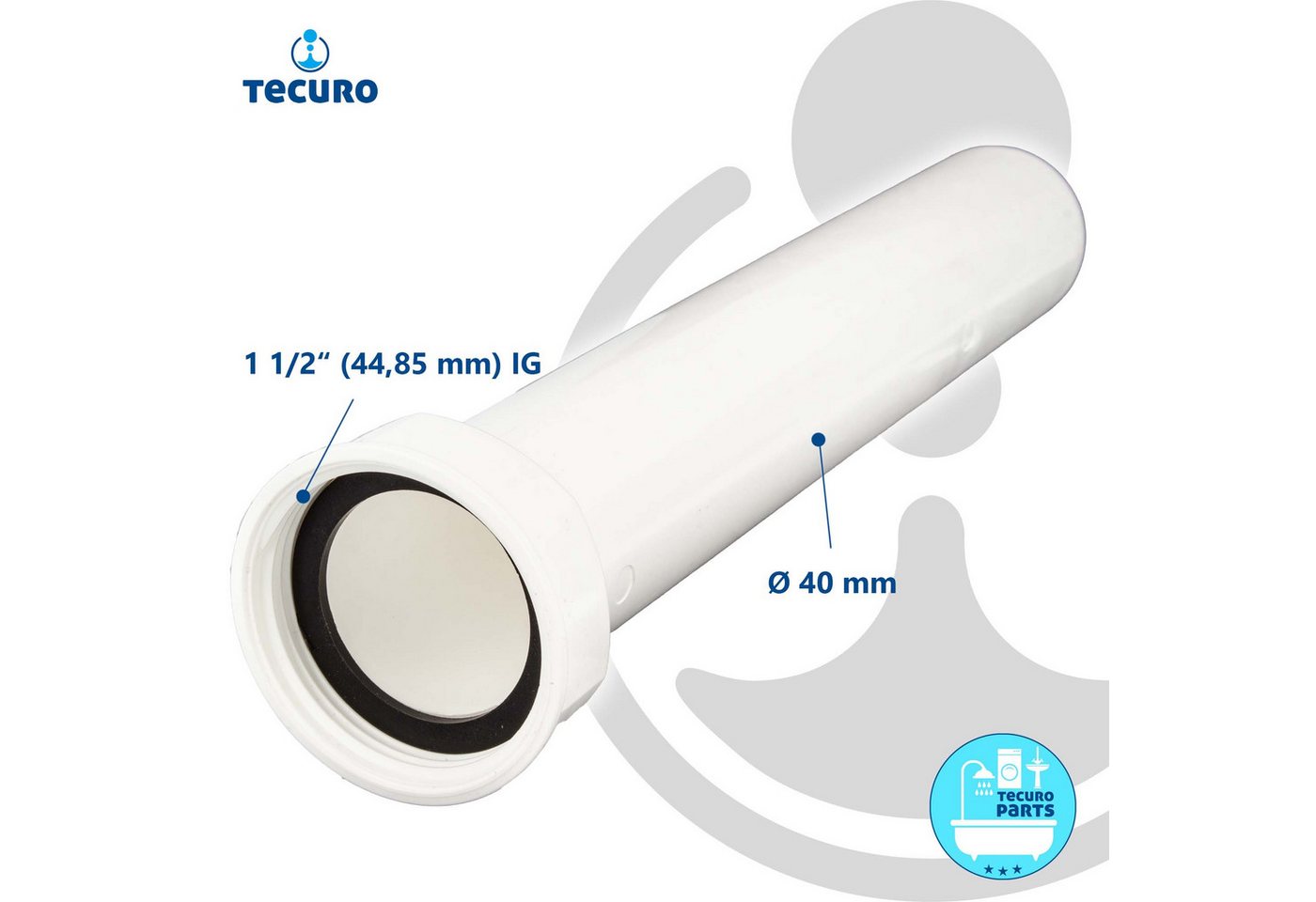 tecuro Siphon Spüle Geruchsverschluss, 1 1/2 Zoll DN 50 – Bild 3 von 5