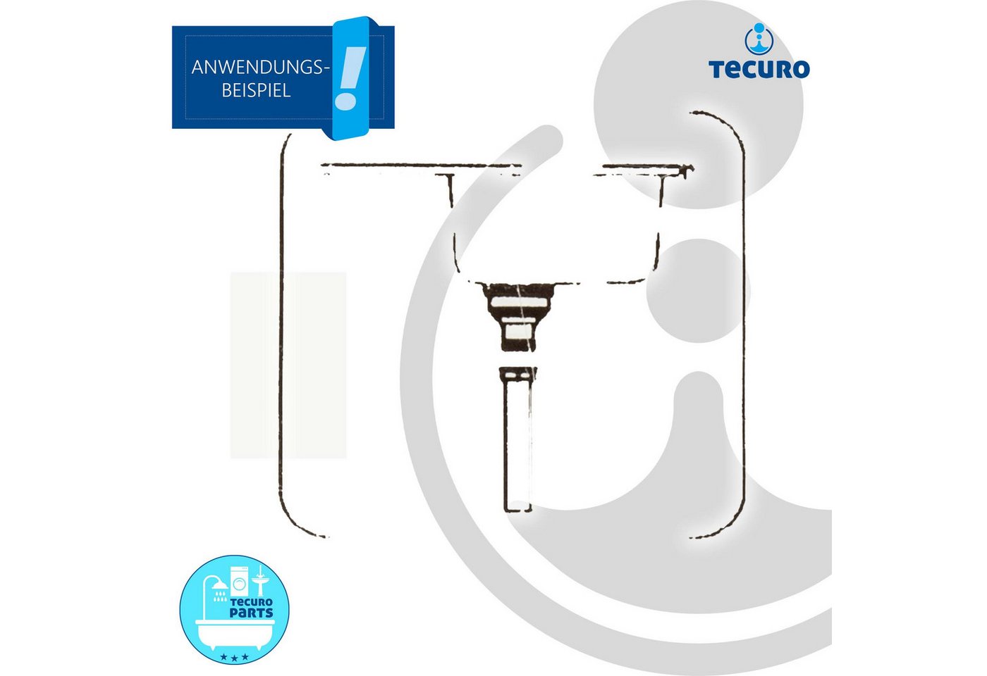tecuro Siphon Spüle Geruchsverschluss, 1 1/2 Zoll DN 50 – Bild 4 von 5