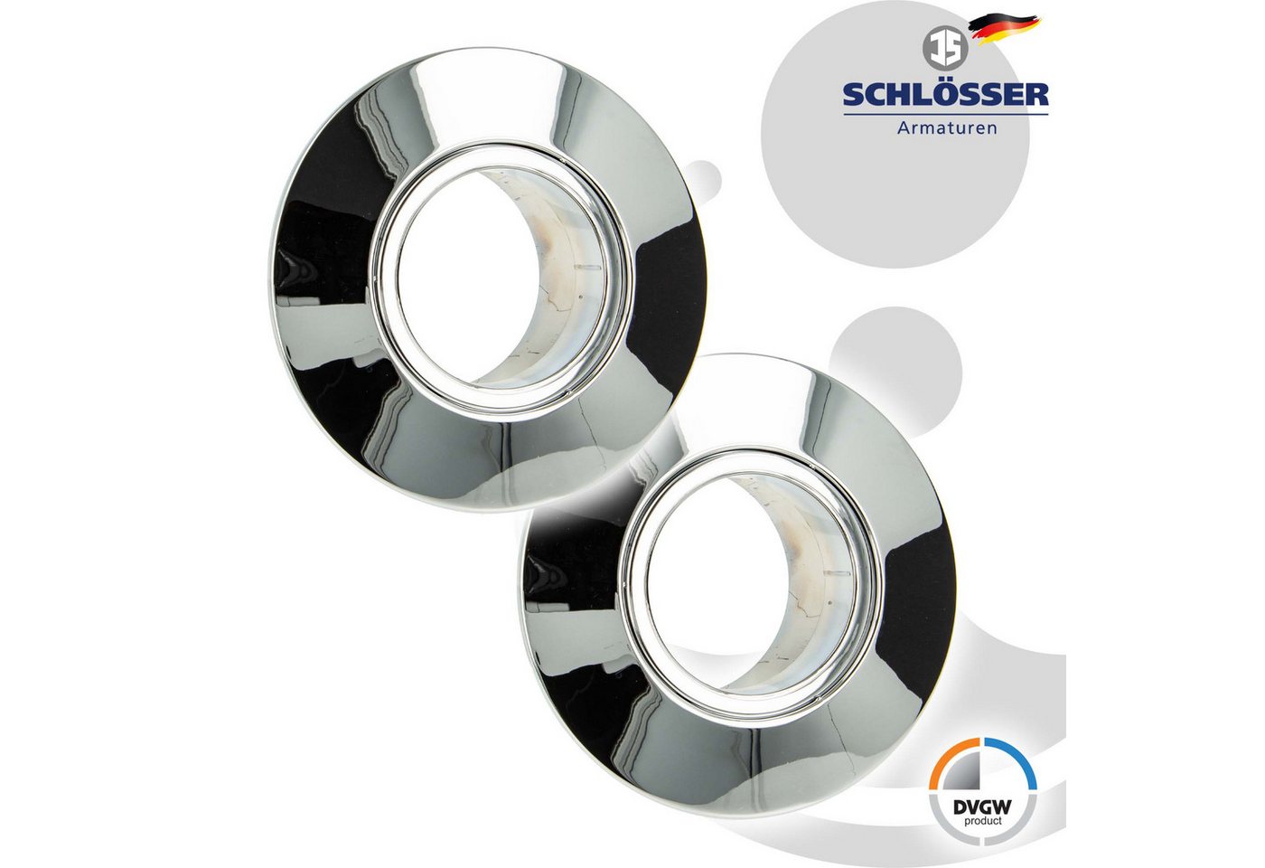 tecuro Wasserzähler Kombirosette 2-teilig zu UP-Wasserzähler-Messkapseln EAS, verchromt – Bild 2 von 5