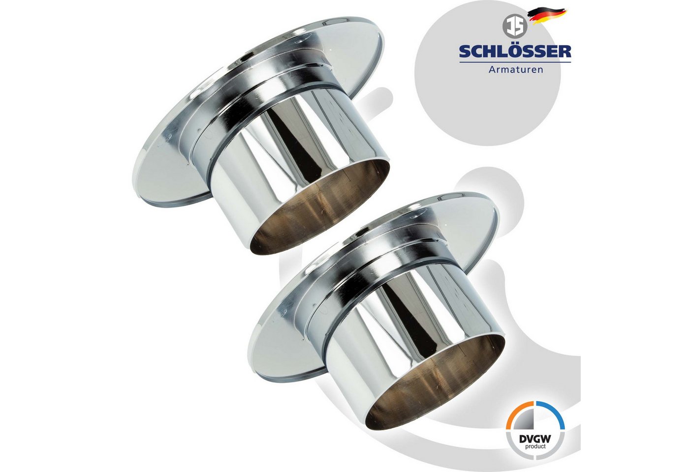 tecuro Wasserzähler Kombirosette 2-teilig zu UP-Wasserzähler-Messkapseln EAS, verchromt – Bild 3 von 5
