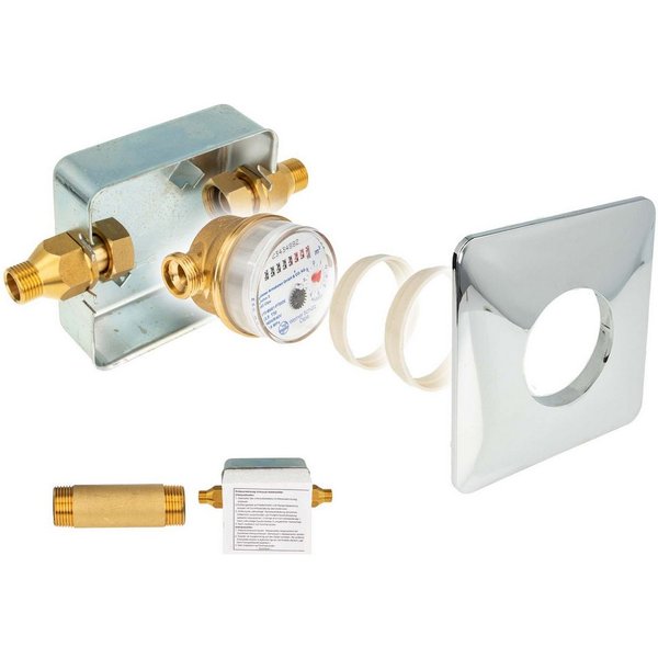 tecuro Wasserzähler Unterputz Einstrahlzähler System ETK Komplett-SET, Länge 80 mm, (Komplett-Set)
