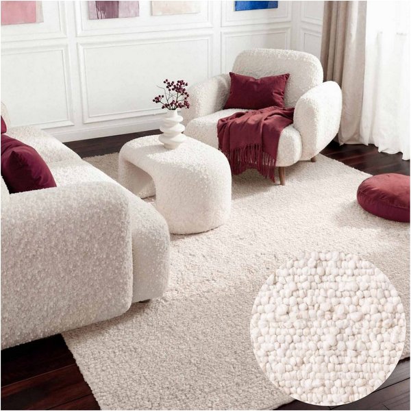 Ted Baker Teppich Soft Bouclé Portobello, auch als Läufer, rechteckig, Höhe: 10 mm, Woll-Optik, Bouclé Meliert, Wohnzimmer, Esszimmer, Schlafzimmer, Flur