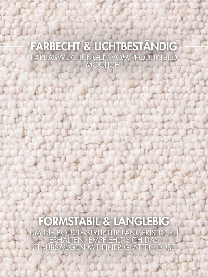 Ted Baker Teppich Soft Bouclé Portobello, auch als Läufer, rechteckig, Höhe: 10 mm, Woll-Optik, Bouclé Meliert, Wohnzimmer, Esszimmer, Schlafzimmer, Flur – Bild 4 von 5
