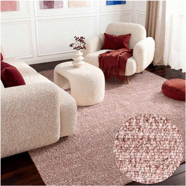 Ted Baker Teppich Soft Bouclé Portobello, auch als Läufer, rechteckig, Höhe: 10 mm, Woll-Optik, Bouclé Meliert, Wohnzimmer, Esszimmer, Schlafzimmer, Flur