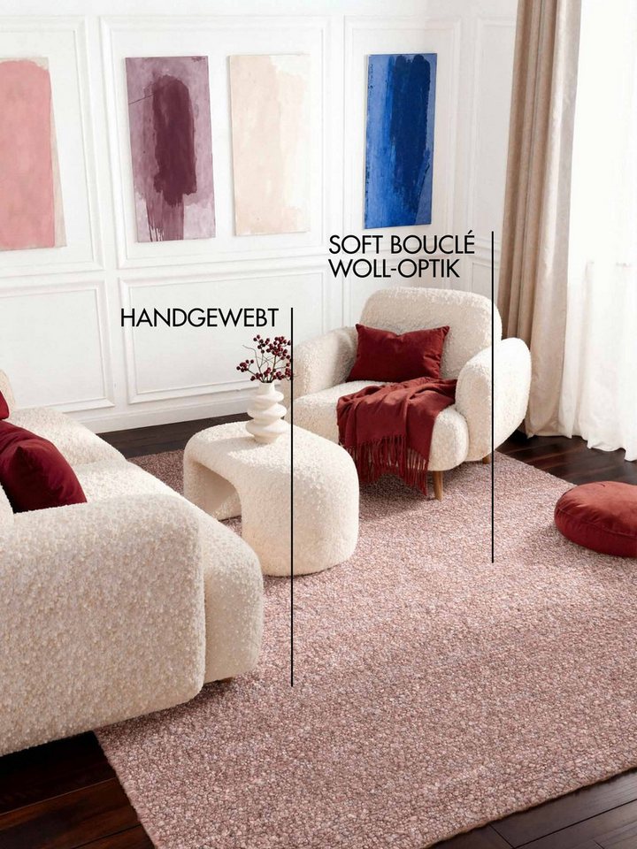 Ted Baker Teppich Soft Bouclé Portobello, auch als Läufer, rechteckig, Höhe: 10 mm, Woll-Optik, Bouclé Meliert, Wohnzimmer, Esszimmer, Schlafzimmer, Flur – Bild 3 von 5
