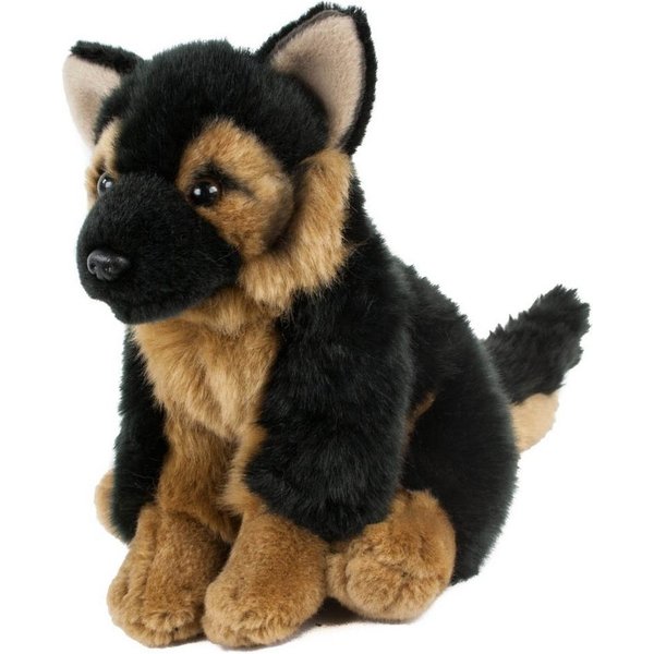Teddys Rothenburg Kuscheltier Schäferhund 19 cm sitzend schwarz/braun Plüschhund