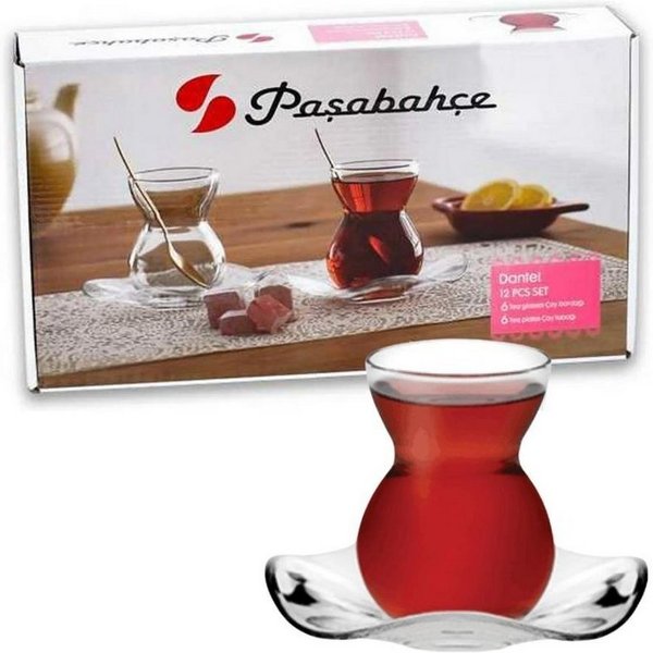 Pasabahce Teeglas Pasabahce 96574 Teegläser Set Cay Bardagi 6x Teeglas + 6x Untertasse