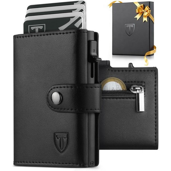 TEEHON Geldbörse Geldbeutel Herren RFID Blocking Kunstleder (1-tlg., Portmonee Herren mit 5 Kartenetui, Geldbörse mit Geldscheinfach), Münztasche & ID-Fenster K