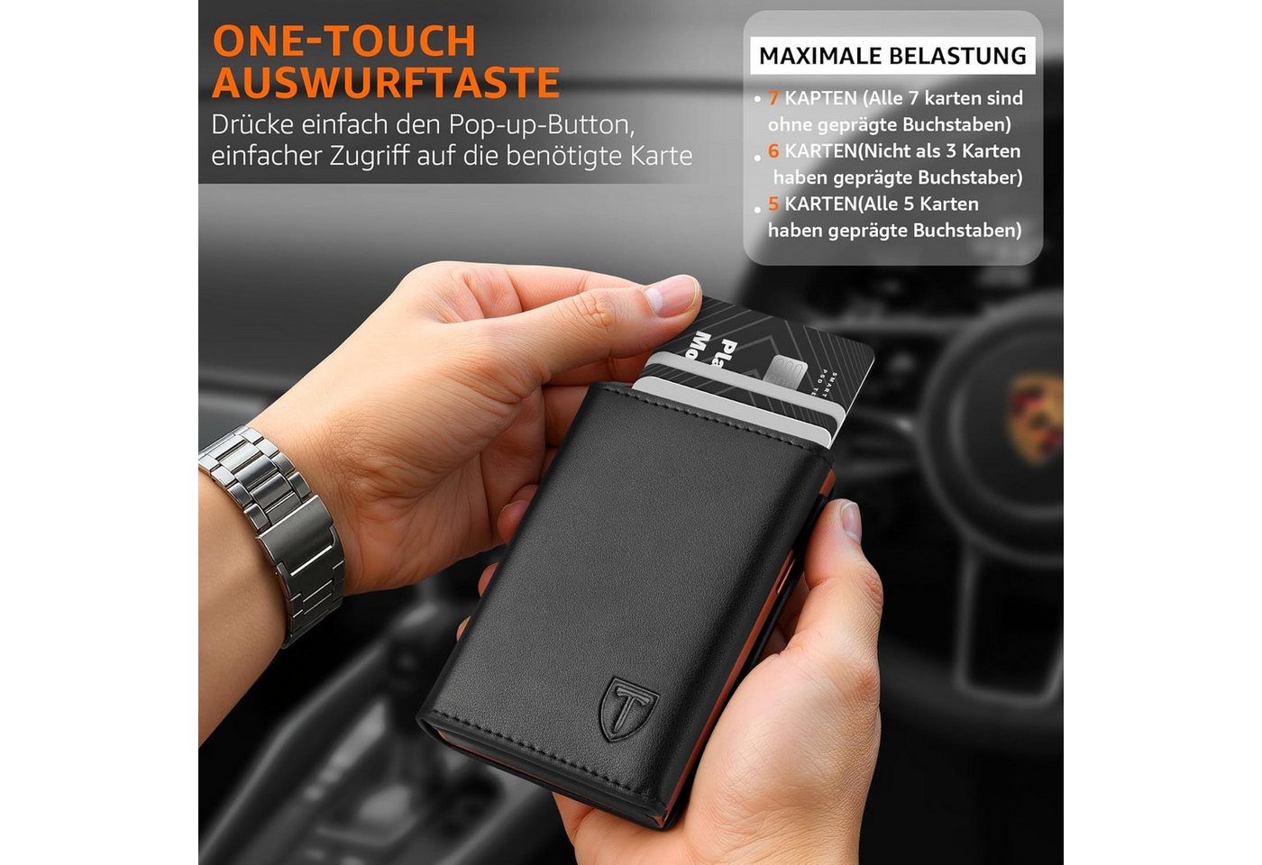 TEEHON Geldbörse Herren mit RFID-Schutz, Portmonee Herren Smart Wallet 3.0 (1-tlg., mit 8 Kartenetui, Geldbeutel ID-Fenster, Münztasche, Kartenhalter), Slim Wal – Bild 5 von 5