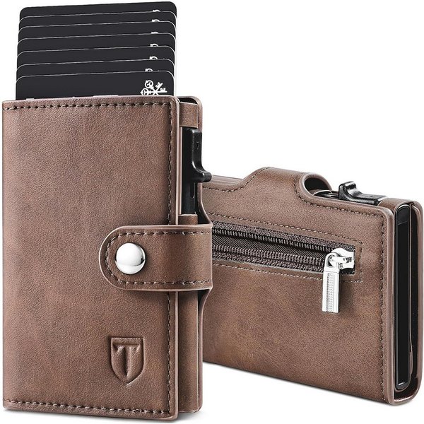TEEHON Geldbörse Geldbörse Herren Slim RFID Schutz Leder Portmonee Herren (1-tlg), Automatisches Popup Herren Geldbörse