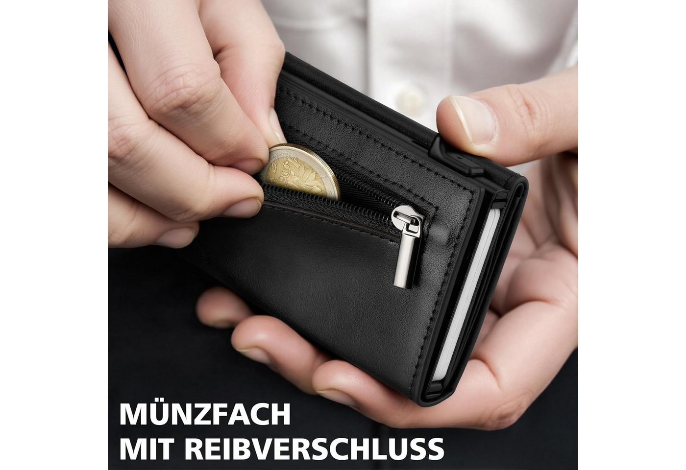 TEEHON Geldbörse Smart Wallet 3.0, Portmonee Herren Leder mit Magnetverschluss (1-tlg., Ultradünnes Slim Wallet & Kartenetui, RFID Blockierend), Minimalistische – Bild 4 von 5