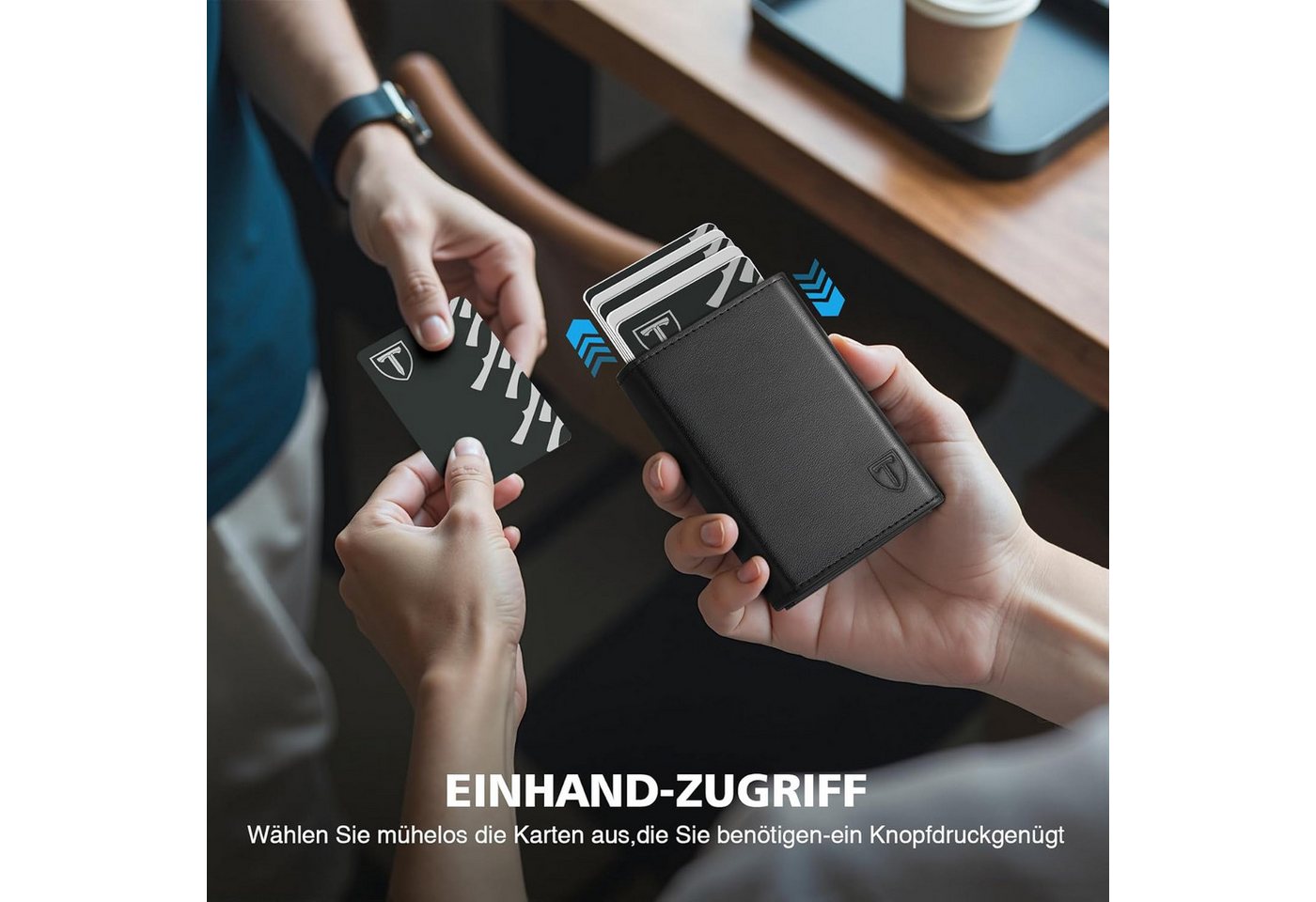 TEEHON Geldbörse Smart Wallet 3.0, Portmonee Herren Leder mit Magnetverschluss (1-tlg., Ultradünnes Slim Wallet & Kartenetui, RFID Blockierend), Minimalistische – Bild 5 von 5