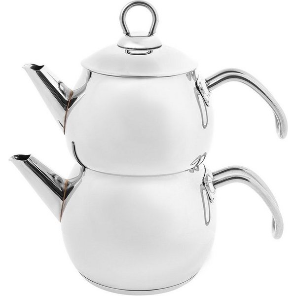 Karaca Teekanne Karaca Adelya Mini Edelstahl-Teekannen-Set, 1.75L, Induktionsgeeignet