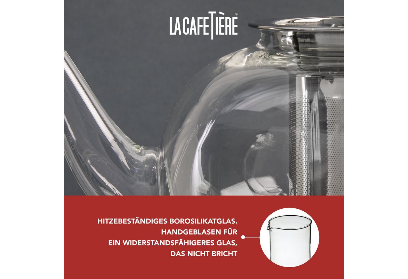 La Cafetière Teekanne La Cafetière Le Teapot, 1,5 l, (1-St), aus Glas mit losem Blatt und Teesieb – Bild 3 von 5