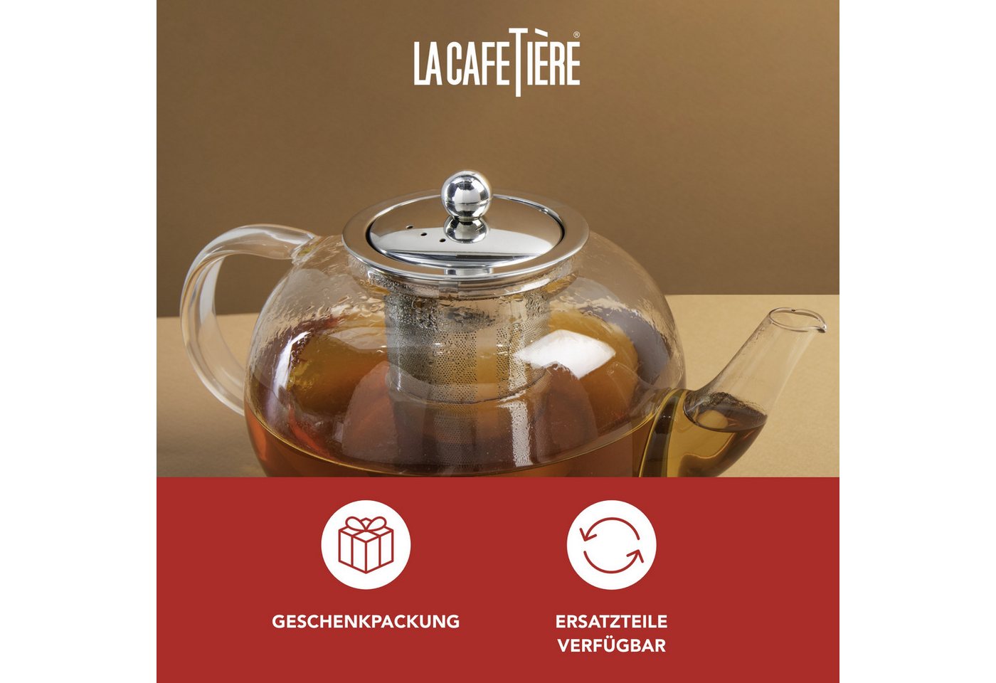 La Cafetière Teekanne La Cafetière Le Teapot, 1,5 l, (1-St), aus Glas mit losem Blatt und Teesieb – Bild 5 von 5