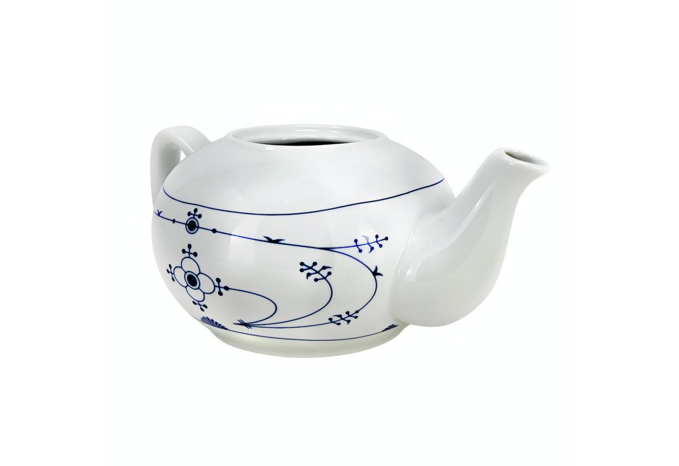 Teekanne Teepott und Stövchen Indisch Blau, ca. 0,75 l, ca. 16 cm aus Porzellan – Bild 2 von 4
