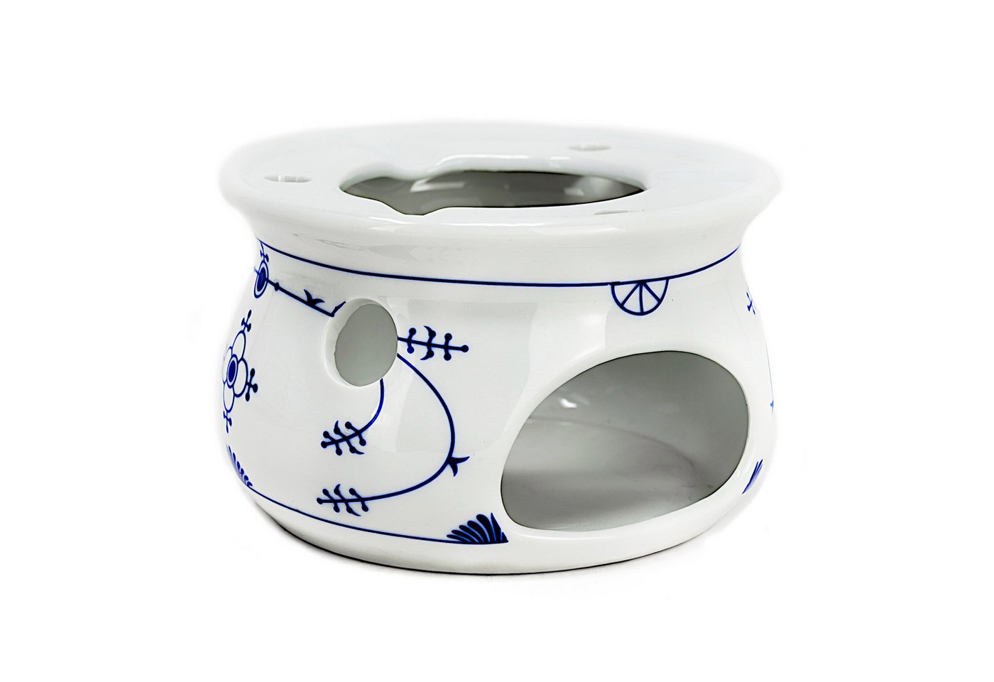 Teekanne Teepott und Stövchen Indisch Blau, ca. 0,75 l, ca. 16 cm aus Porzellan – Bild 3 von 4