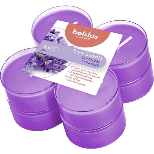Bolsius Teelicht Bolsius Duftteelichter Maxi Lavendel, Höhe 1,17