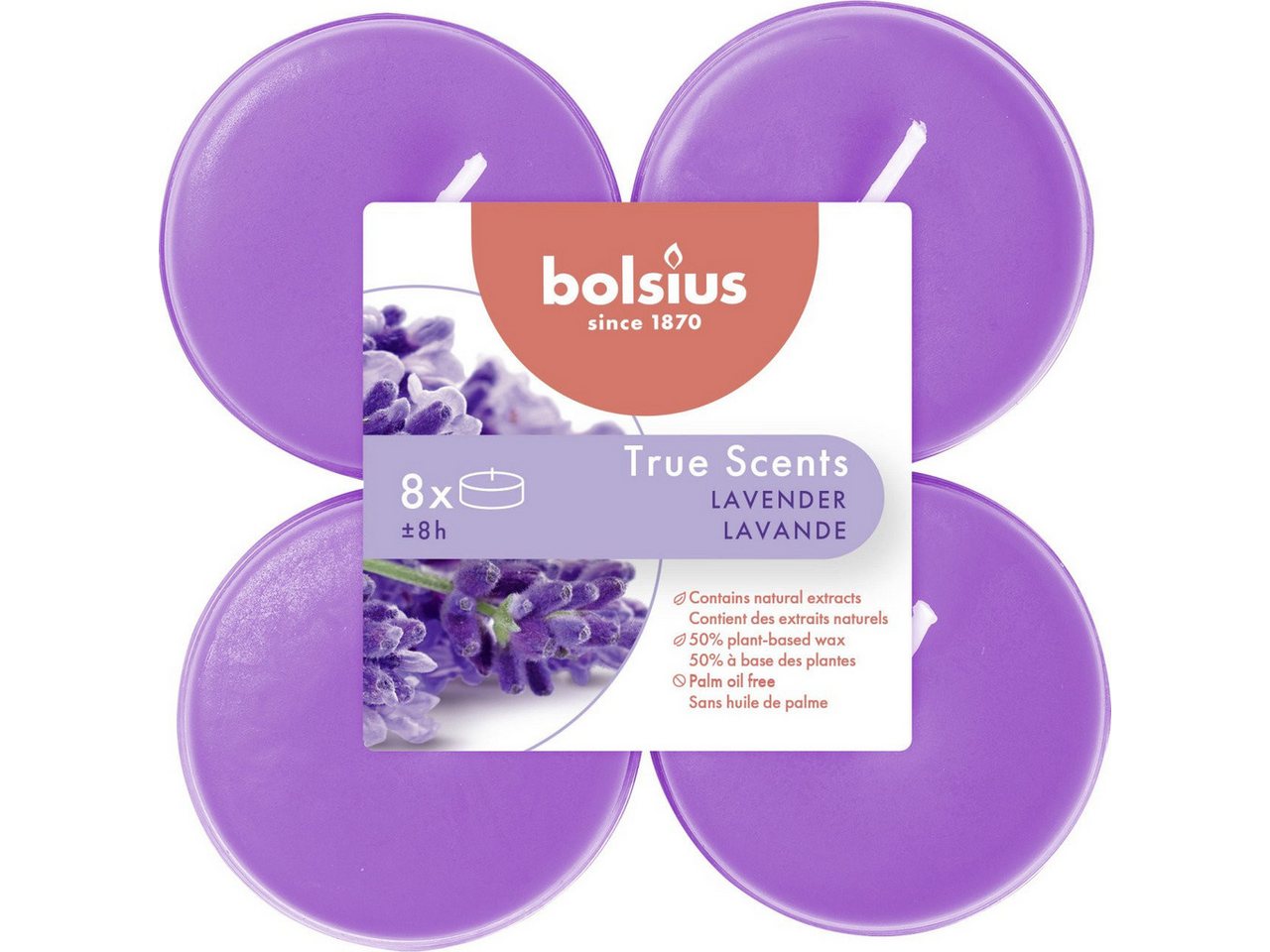Bolsius Teelicht Bolsius Duftteelichter Maxi Lavendel, Höhe 1,17 – Bild 2 von 2
