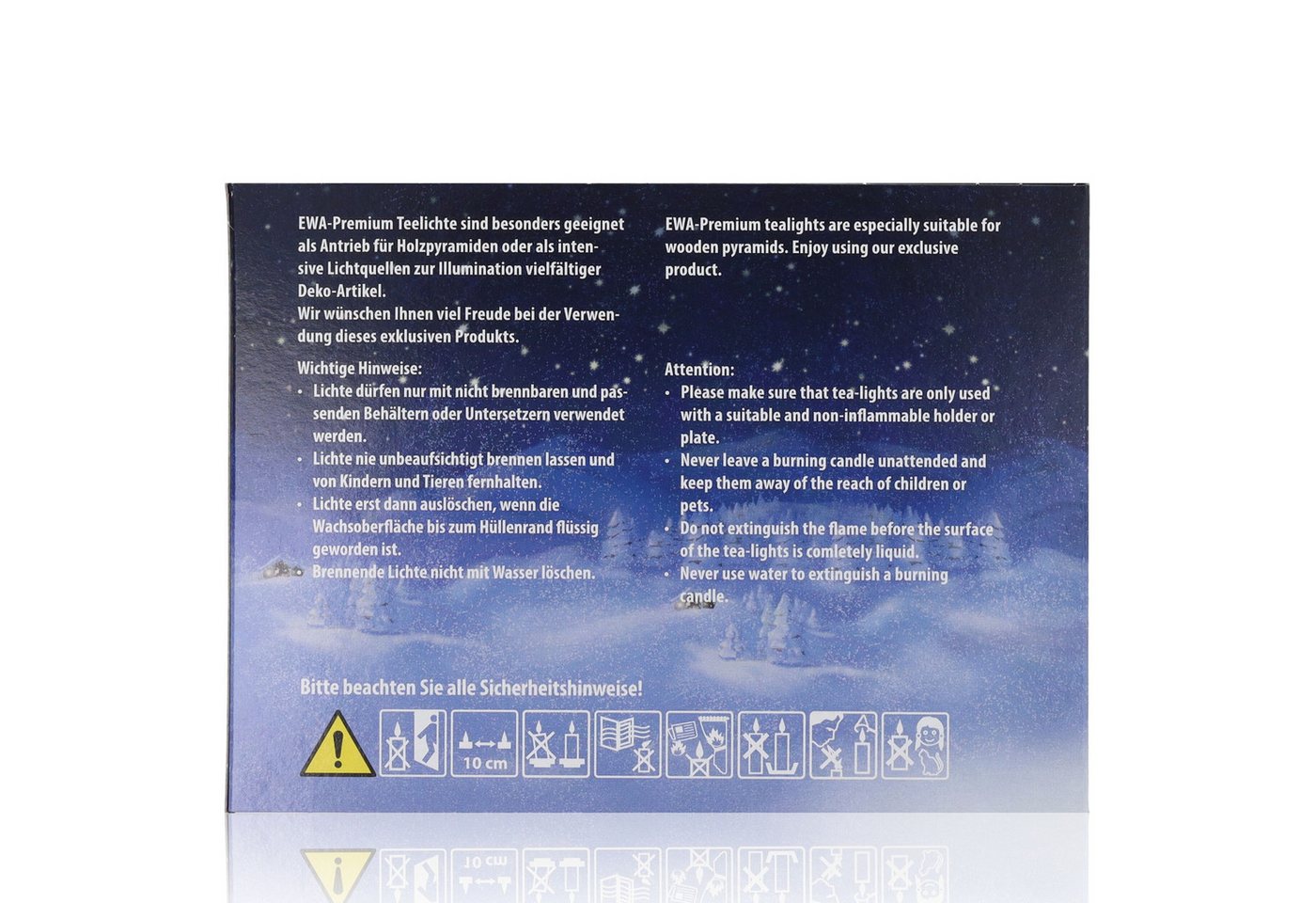 EWA Teelicht Ebersbacher Kerzenfabrik EWA ehem. JEKA 12 Pyramidenteelichte Premium (Teelichte im Großpack, 12-tlg., in stabiler Metallhülle), Dekorativ mit hohe – Bild 2 von 2