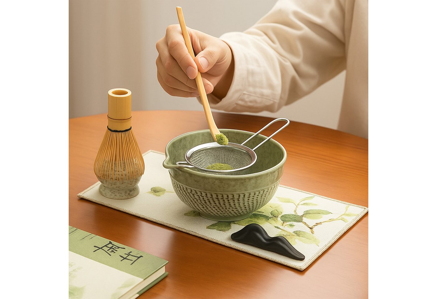Roxlin Teeservice Roxlin Matcha Set (7-teilig) Keramik, Bambus-Besen, Schale & Zubehör, 1 Personen, Keramik – Bild 3 von 5