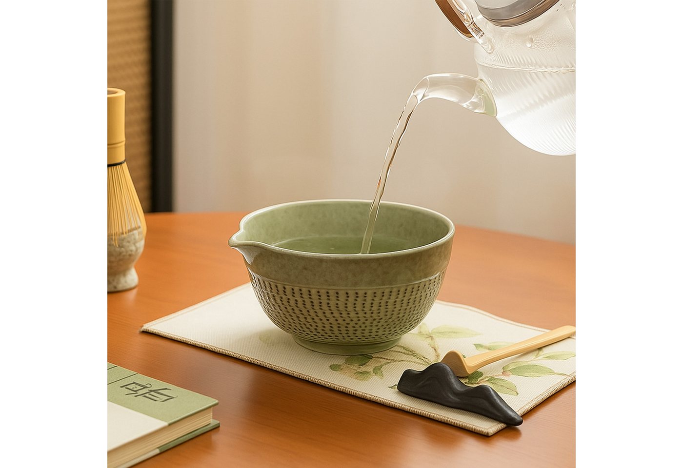 Roxlin Teeservice Roxlin Matcha Set (7-teilig) Keramik, Bambus-Besen, Schale & Zubehör, 1 Personen, Keramik – Bild 4 von 5
