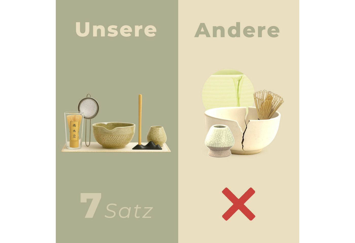 Roxlin Teeservice Roxlin Matcha Set (7-teilig) Keramik, Bambus-Besen, Schale & Zubehör, 1 Personen, Keramik – Bild 5 von 5