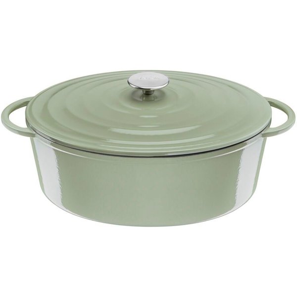 Tefal Bräter LOV Schmortopf mit Deckel, Ø 34 cm, oval, Gusseisen, Induktion, für alle Herdarten geeignet, inkl. E-Book
